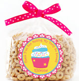 Colorful sprinkle cupcake birthday sticker