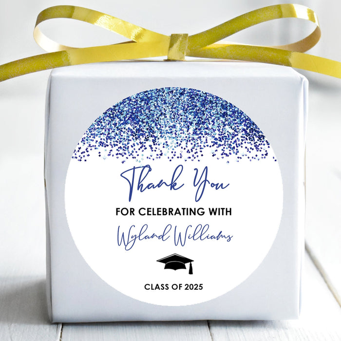 Confetti graduation sticker with custom name and class year