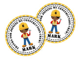 Construction Birthday Party Stickers