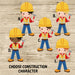 Construction Birthday Party Stickers