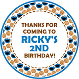 Cookie Monster Birthday Stickers
