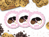 Cookie baking birthday party favor stickers