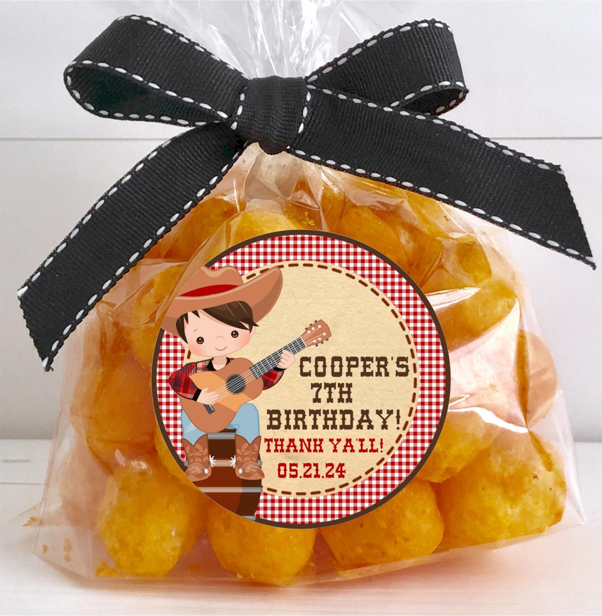 Cowboy birthday stickers