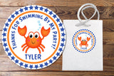 Crab party stickers