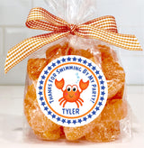 Crab under the sea party sticker