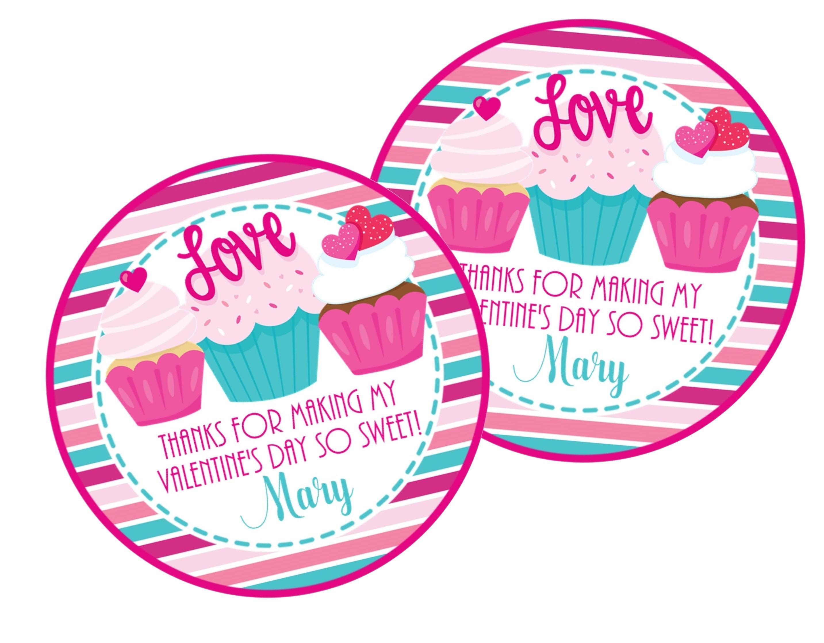 Cupcake Valentine's Day Stickers