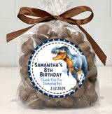 Custom T-Rex sticker for dinosaur birthday celebrations