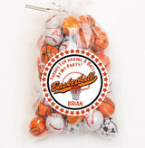 Custom basketball treat bag sticker for kids sports party
