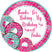 Custom donut party favor label with bright colorful donut border