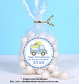 Custom pastel blue ice cream truck sticker with name