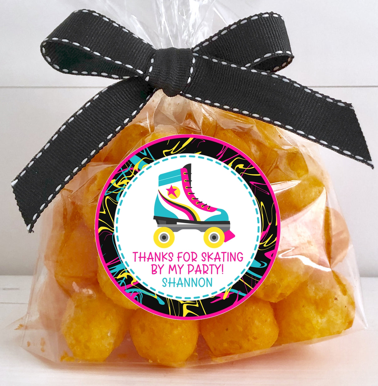 Custom roller skate party favor label