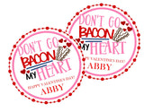 Cute bacon Valentine treat tag