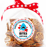 Cute blue Valentine shark favor sticker