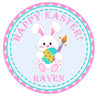 Cute bunny painting easter egg personalized sticker