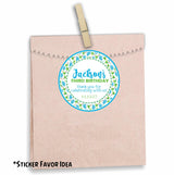 Cute dinosaur themed birthday sticker for kids