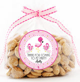 Cute flamingo doodle birthday sticker design