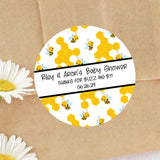 Cute honey bee baby shower sticker