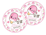 Cute ice pop Valentine label personalized with name