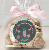 Cute insect party favor label in chalk style