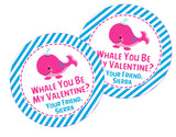 Cute ocean themed classroom Valentine favor label