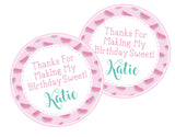 Cute pastel watermelon slice favor label