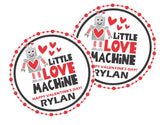 Cute robot Valentine treat sticker