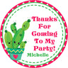 Cute succulent birthday sticker with cactus characters and bright colors