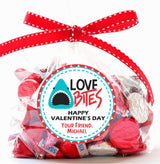 Cute teal shark Valentine favor sticker