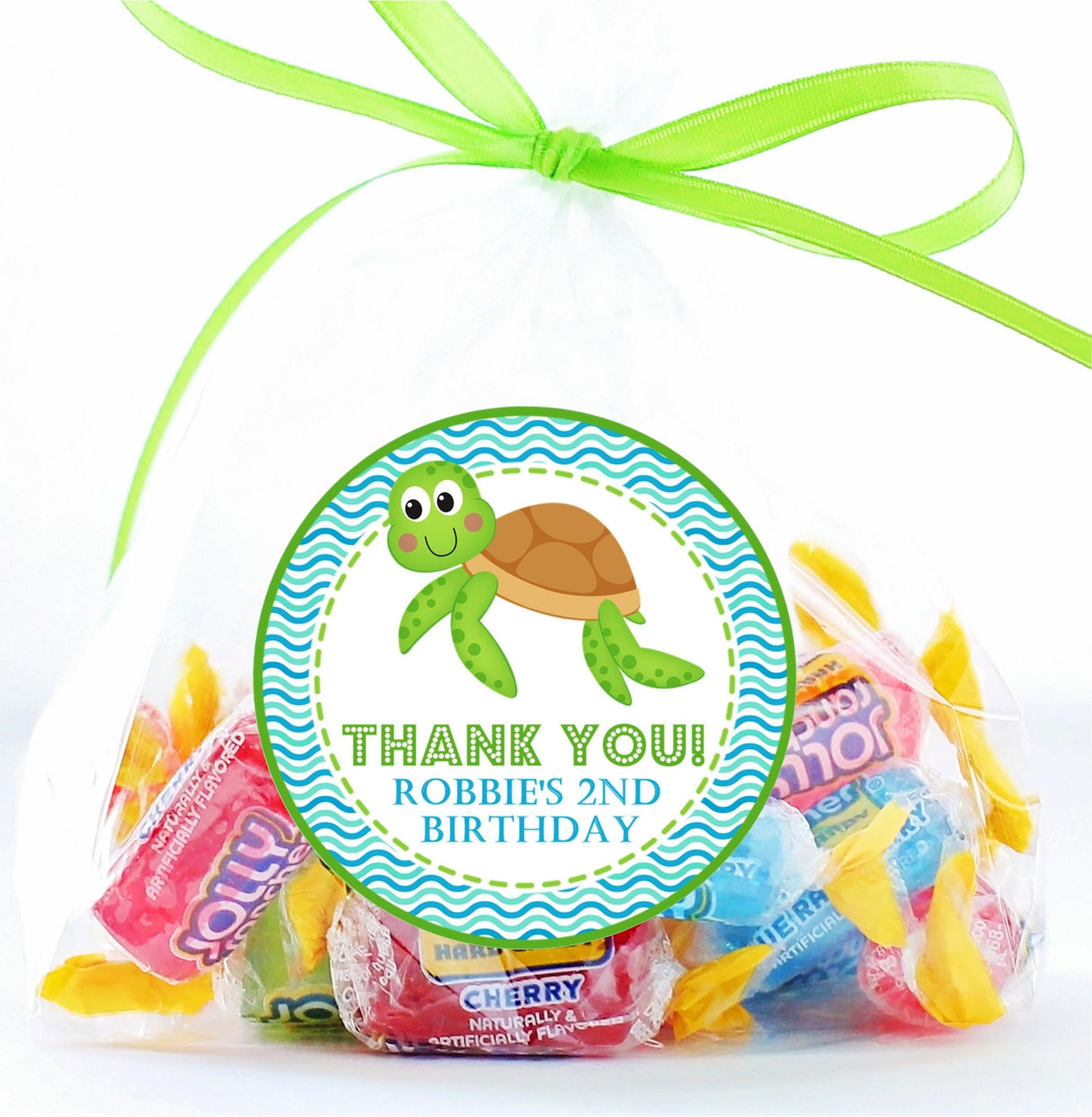 Cute turtle under the sea birthday sticker