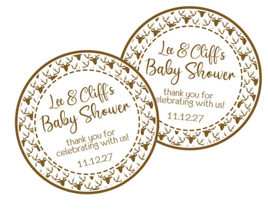 Deer Baby Shower Stickers Or Favor Tags