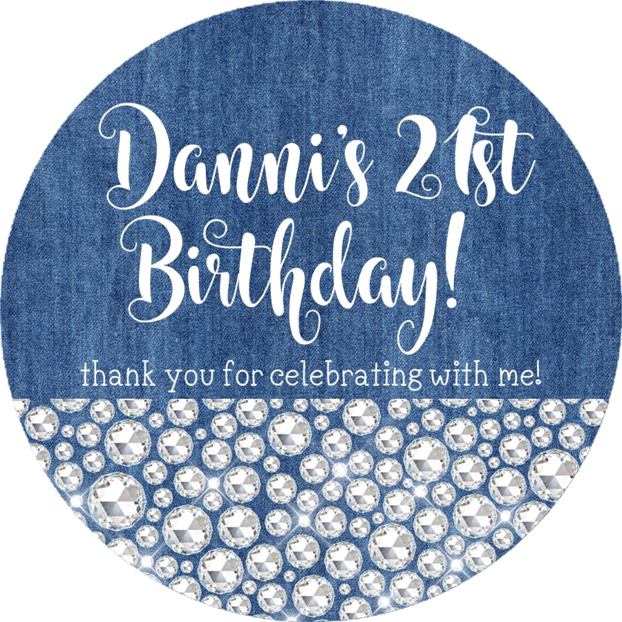 Denim stickers for parties events
