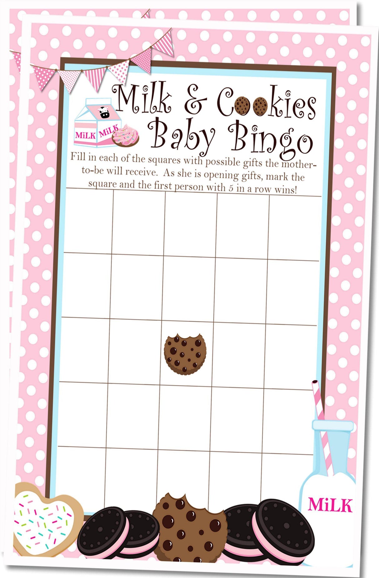 Dessert themed baby shower bingo PDF printable