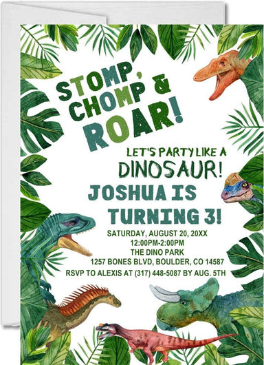 Dinosaur Birthday Party Invitations