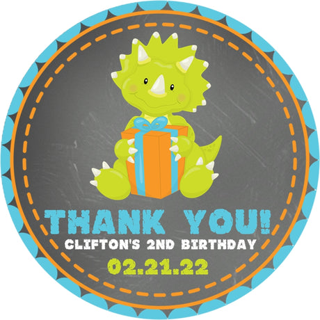 Dinosaur Party Birthday Stickers