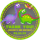 Dinosaur Birthday Stickers – Cute Dino Party Favor Labels Kids Jurassic Theme