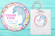 Dolphin Under The Sea Birthday Party Stickers or Favor Tags