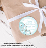 Donut theme baby shower sticker for boys