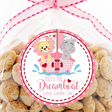 Dreamboat Valentine sticker with lion and hippo