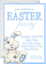 Blue And White Easter Party Invitations