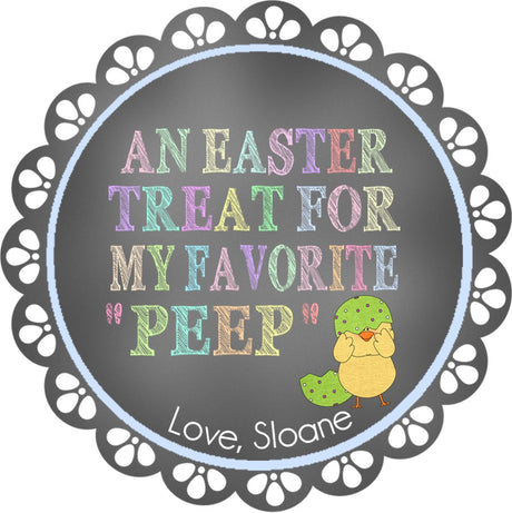 Easter Peep sticker labels