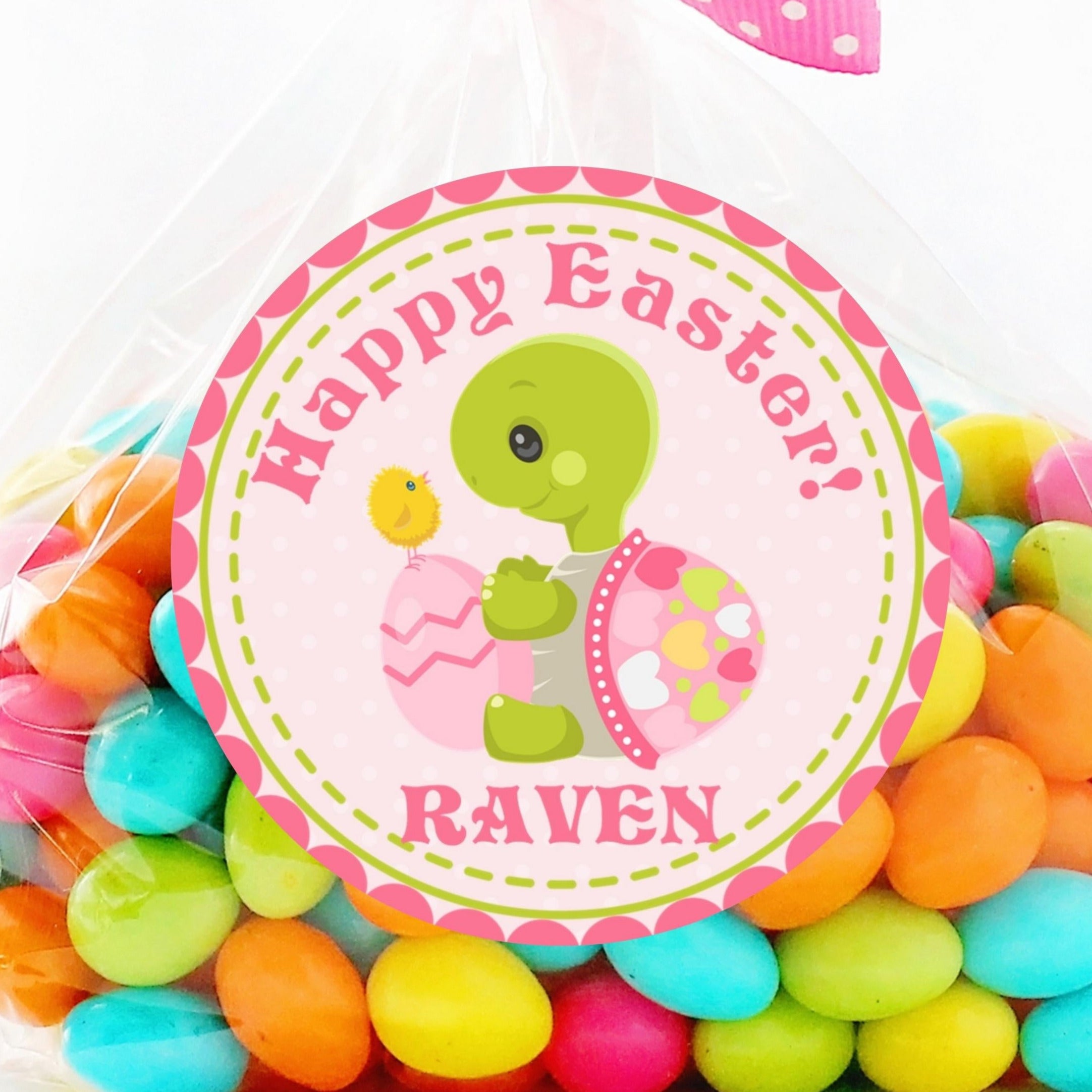 Girls Pink and Green Easter Stickers