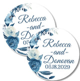 Elegant navy blue wedding stickers