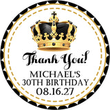 Elegant royal crown sticker with name and date