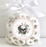 Elegant spooky girl baby shower sticker