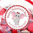 Elephant holding flowers Valentine sticker
