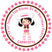 Equestrian pink cowgirl thank you sticker birthday