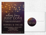 Evening backyard wedding invitation