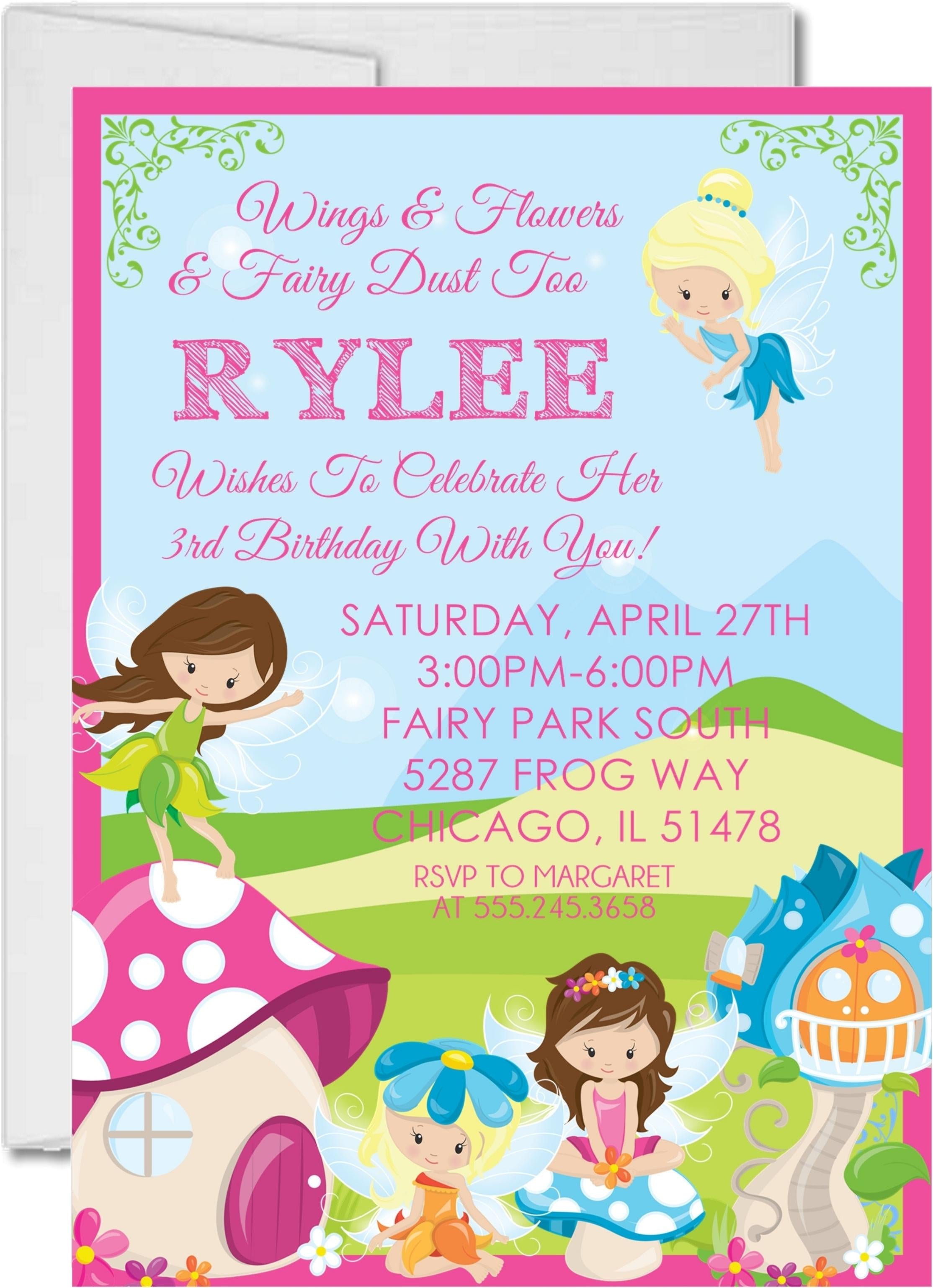 Fairy Birthday Party Invitations