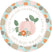 Fall pumpkin baby shower sticker with floral accents and soft neutral colors