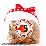 Fire truck birthday favor sticker design